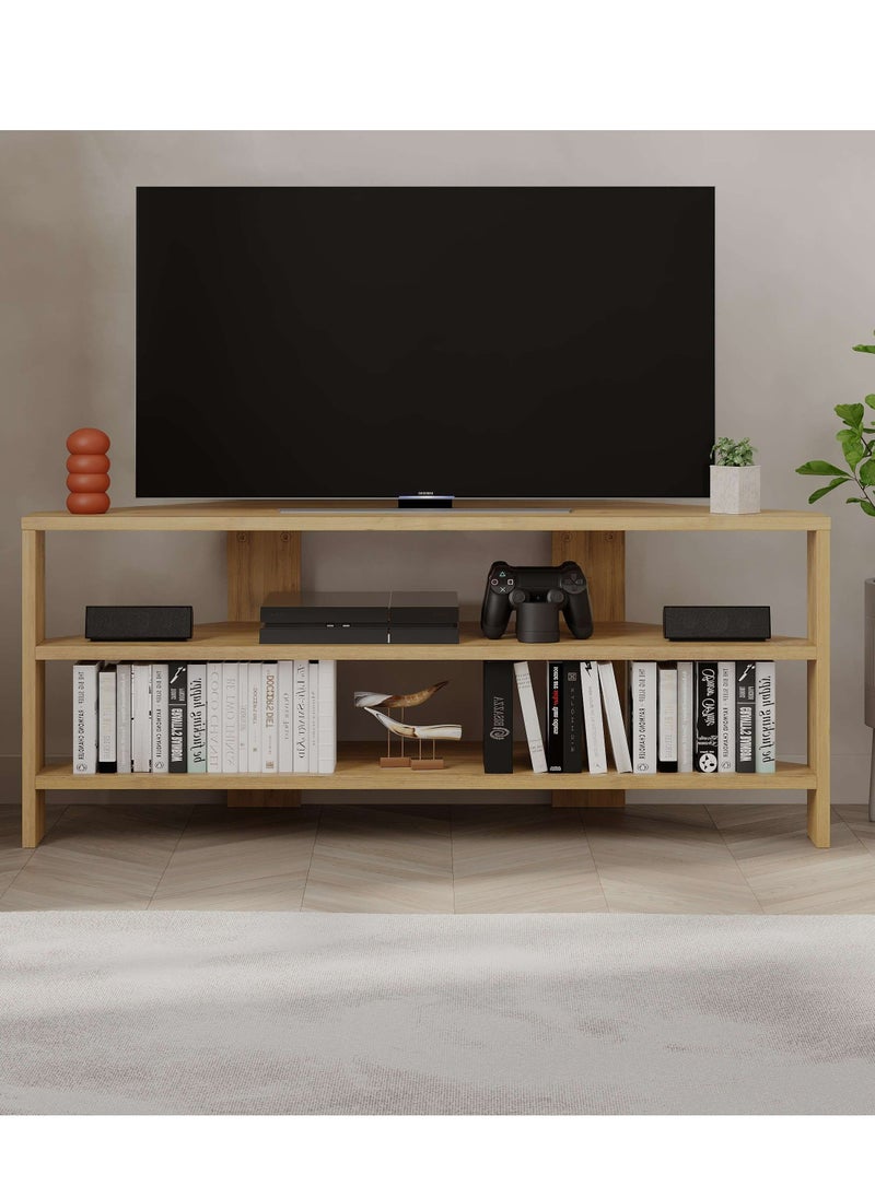 Mourah - Mourah Thales Tv Stand Up To 43 Inches With Storage - Oak - 2 Years Warranty - Image 1