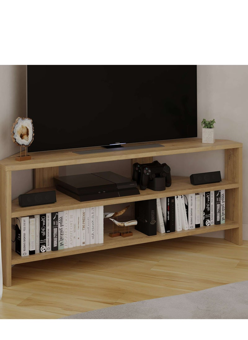 Mourah - Mourah Thales Tv Stand Up To 43 Inches With Storage - Oak - 2 Years Warranty - Image 1