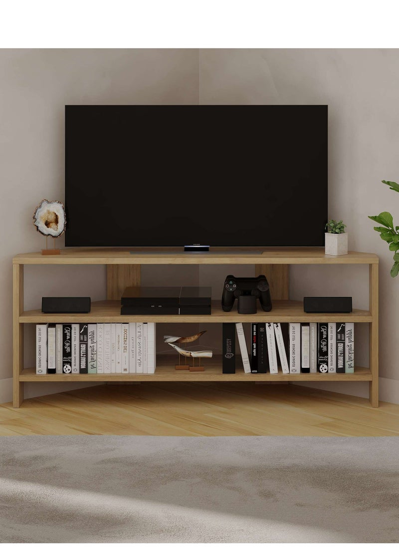 Mourah - Mourah Thales Tv Stand Up To 43 Inches With Storage - Oak - 2 Years Warranty - Image 1