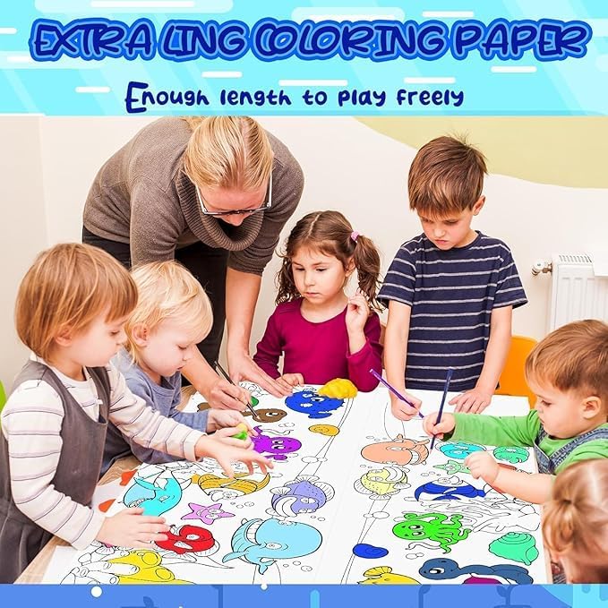ATETO Drawing Paper Roll for Kids, Art Paper Crafts Gift for Class Home, Large Coloring Poster for Toddlers, (30X300 CM)(Pack of 1) - Image 2