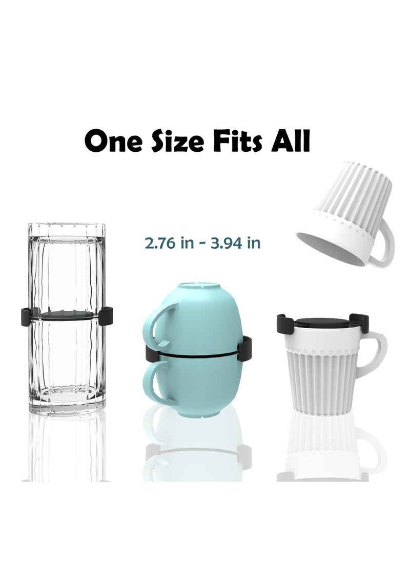 Excefore - Coffee Mug Organizer, Mug Organizer for Cabinet Kitchen Cabinet Shelf Organizer Coffee Mug Organizers and Storage for Tea Cup Stacker Coffee Mug Stacker Save Space Cup Organizer, 6 Pcs, Black - Image 1