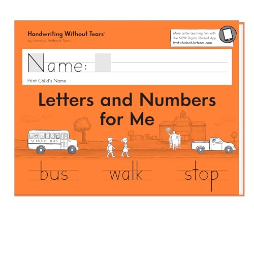 Learning Without Tears كتاب الطالب لتعلم بدون دموع: الحروف والأرقام لي، العمر 5+، رياض الأطفال، ممارسة الكتابة، كتاب الكتابة، المدرسة والمنزل، فنون اللغة، التدريس، الحسية - Image 1