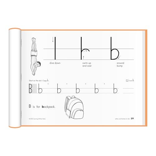 Learning Without Tears كتاب الطالب لتعلم بدون دموع: الحروف والأرقام لي، العمر 5+، رياض الأطفال، ممارسة الكتابة، كتاب الكتابة، المدرسة والمنزل، فنون اللغة، التدريس، الحسية - Image 3