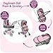 Badger Basket Foldable Doll Stroller Pram for Dolls Convertible Toy with Canopy Basket Soft Handle Lightweight Easy to Use for Girls Ages 3 GrayPink - Image 4