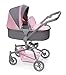 Badger Basket Foldable Doll Stroller Pram for Dolls Convertible Toy with Canopy Basket Soft Handle Lightweight Easy to Use for Girls Ages 3 GrayPink - Image 3