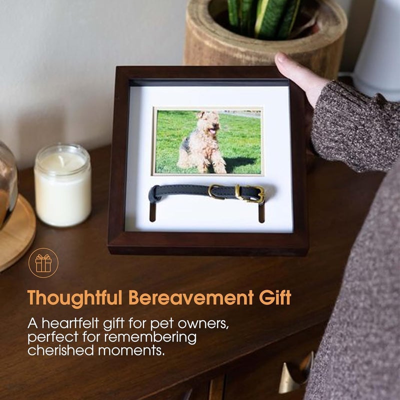 pearhead pet collar keepsake picture frame, pet owner holiday christmas gift, espresso - Image 5