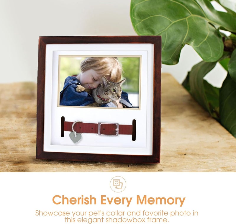 pearhead pet collar keepsake picture frame, pet owner holiday christmas gift, espresso - Image 3