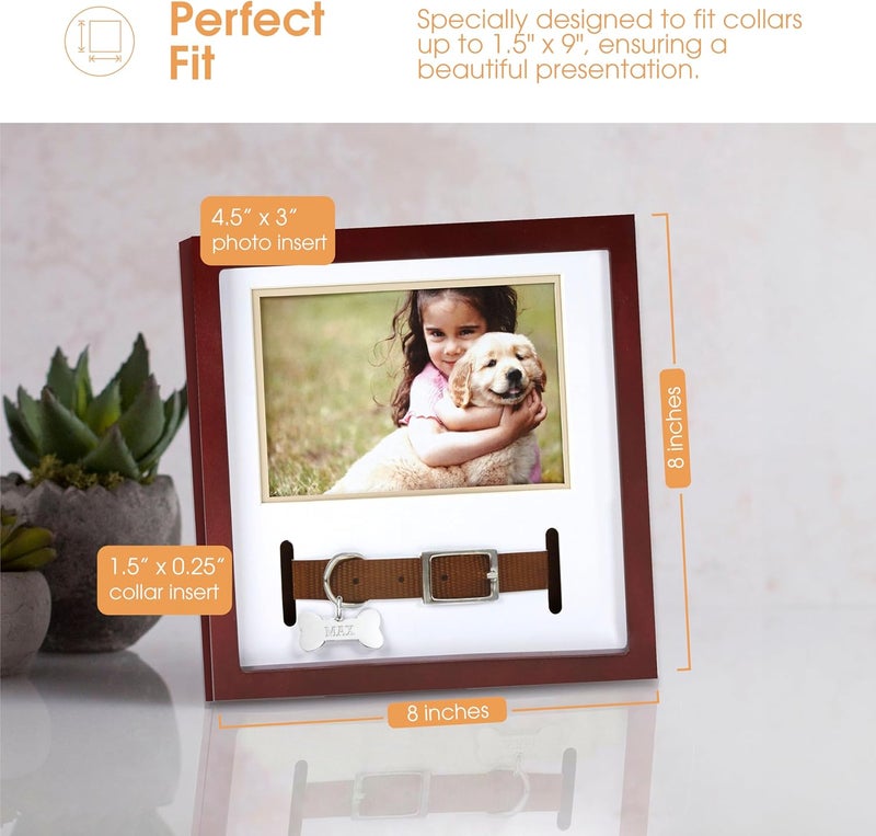 pearhead pet collar keepsake picture frame, pet owner holiday christmas gift, espresso - Image 2