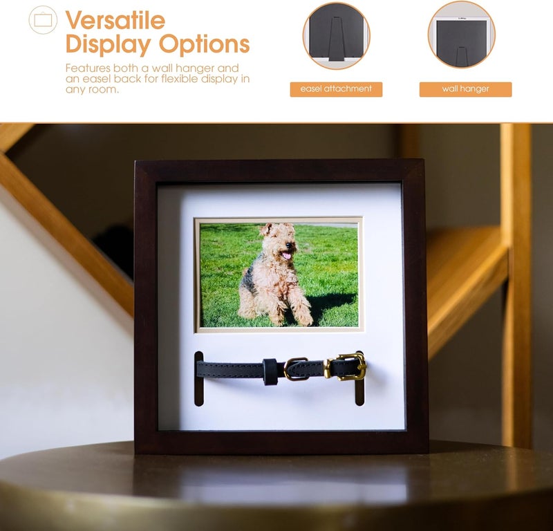 pearhead pet collar keepsake picture frame, pet owner holiday christmas gift, espresso - Image 4
