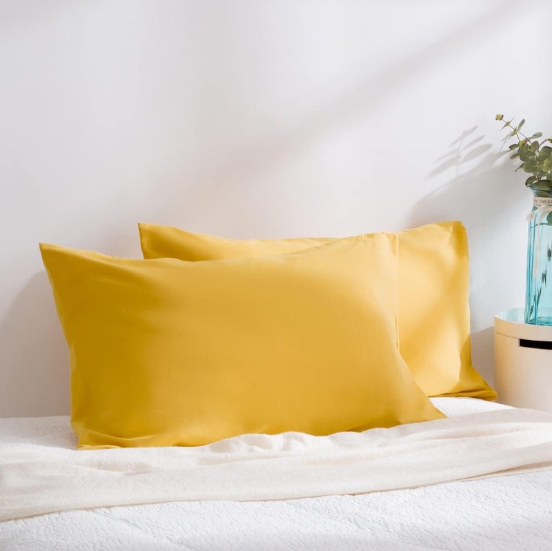 Ultra Soft Brushed Microfiber Standard Size 20"x30" Pillowcases Pair Set of 2 with Envelope Closure (20"x30" Standard, Spicy Mustard) - Image 1