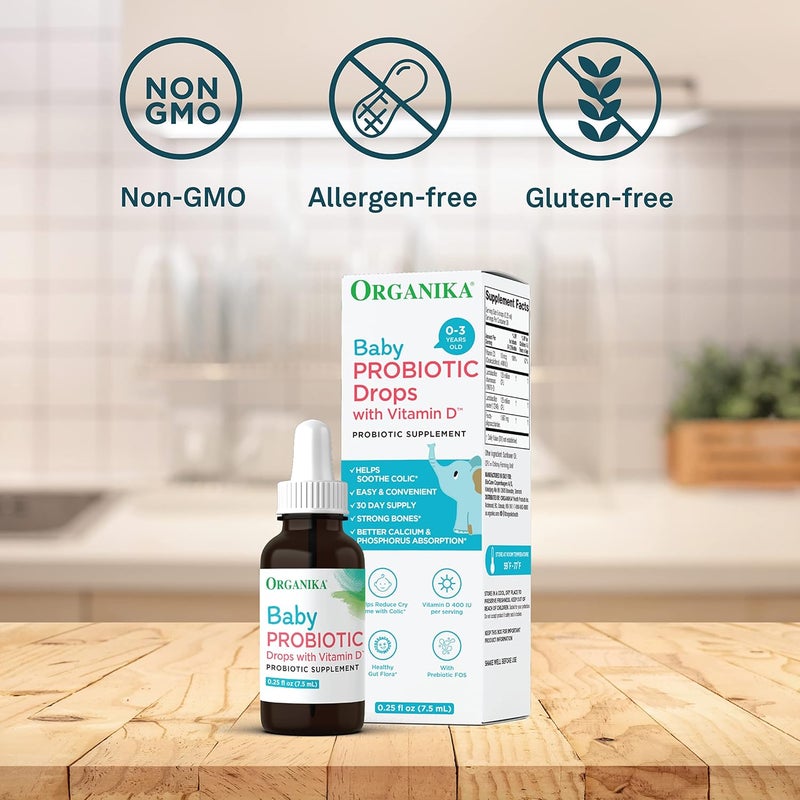 Organika قطرات بروبيوتيك للأطفال من أوريكا مع فيتامين د لتهدئة المغص وتقليل الانزعاج والمساعدة في النمو والتطور 025 أونصة - Image 5