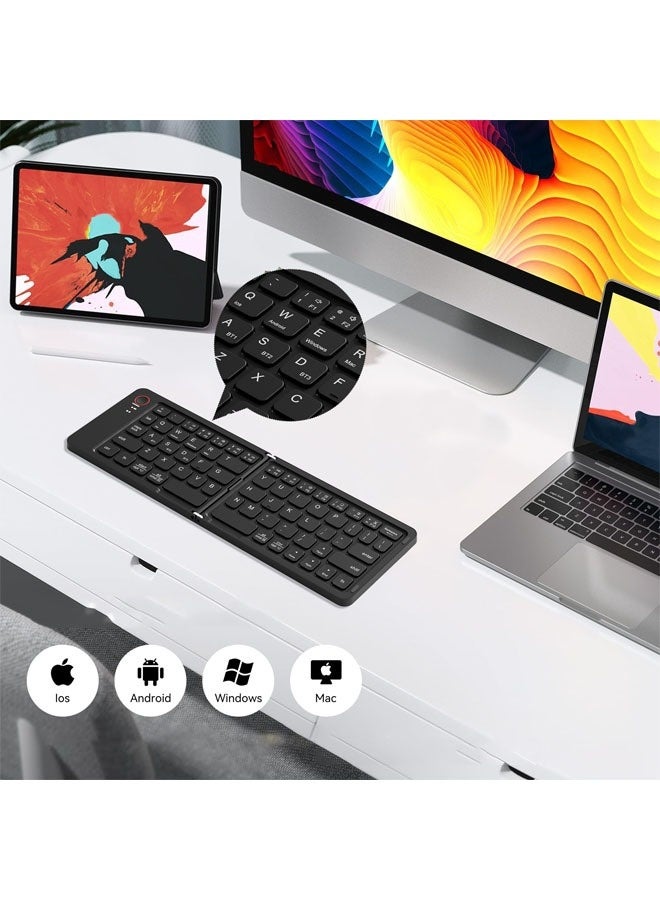 Wireless folding bluetooth keyboard, laptop mobile phone, office mini portable keypad, ultra-thin bluetooth keyboard for iOS Android Windows - Image 3