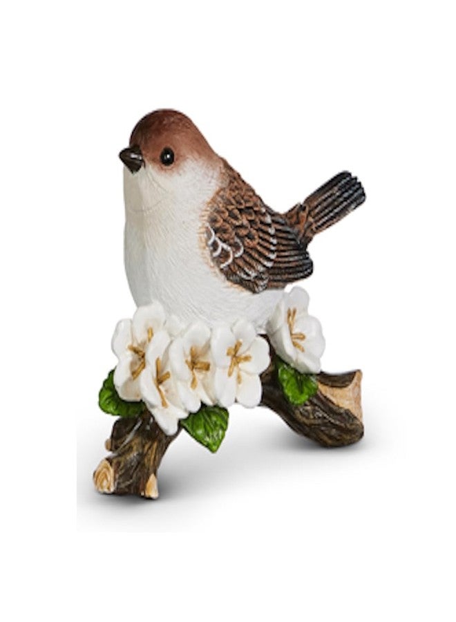 The Bridge Collection Decorative Bird Figurine - Whimsical Songbird and Flowers Figurine - Nature Inspired Home Accent - Image 1
