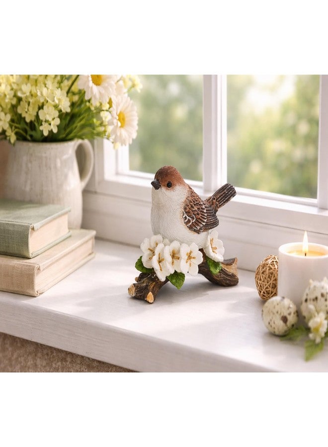 The Bridge Collection Decorative Bird Figurine - Whimsical Songbird and Flowers Figurine - Nature Inspired Home Accent - Image 3