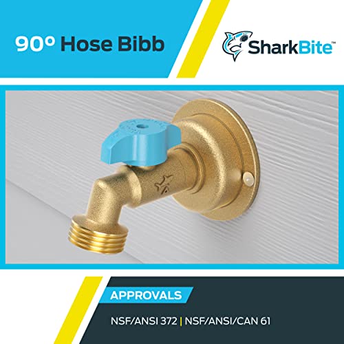 SharkBite 3/4 x 3/4 Inch MHT 90 Degree Hose Bibb, Quarter Turn, Push To Connect Brass Plumbing Fitting, PEX Pipe, Copper, CPVC, PE-RT, HDPE, 24621LF - Image 5