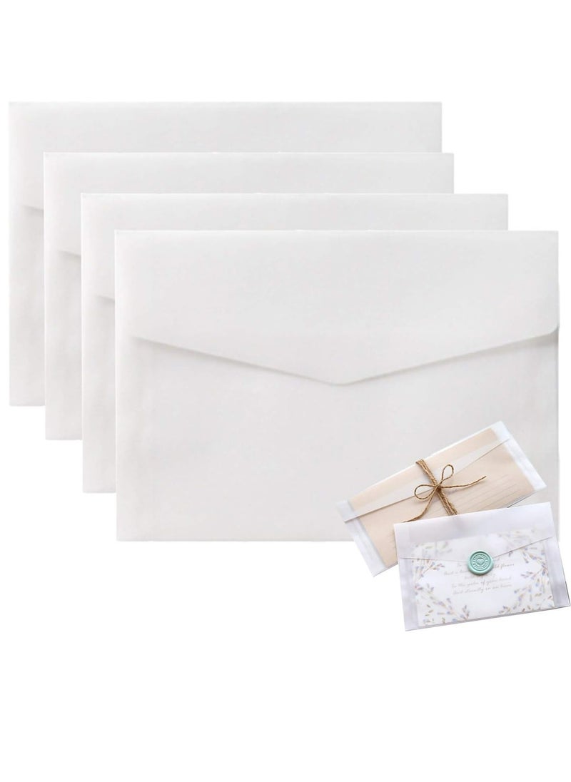Oasisgalore Invitation Envelopes, 50 Pack of 4.9x6.89 Inch White Translucent Paper for Weddings, Invitations, Greetings, and Birthdays.  - Image 1