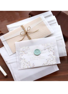 Oasisgalore Invitation Envelopes, 50 Pack of 4.9x6.89 Inch White Translucent Paper for Weddings, Invitations, Greetings, and Birthdays.  - Image 2
