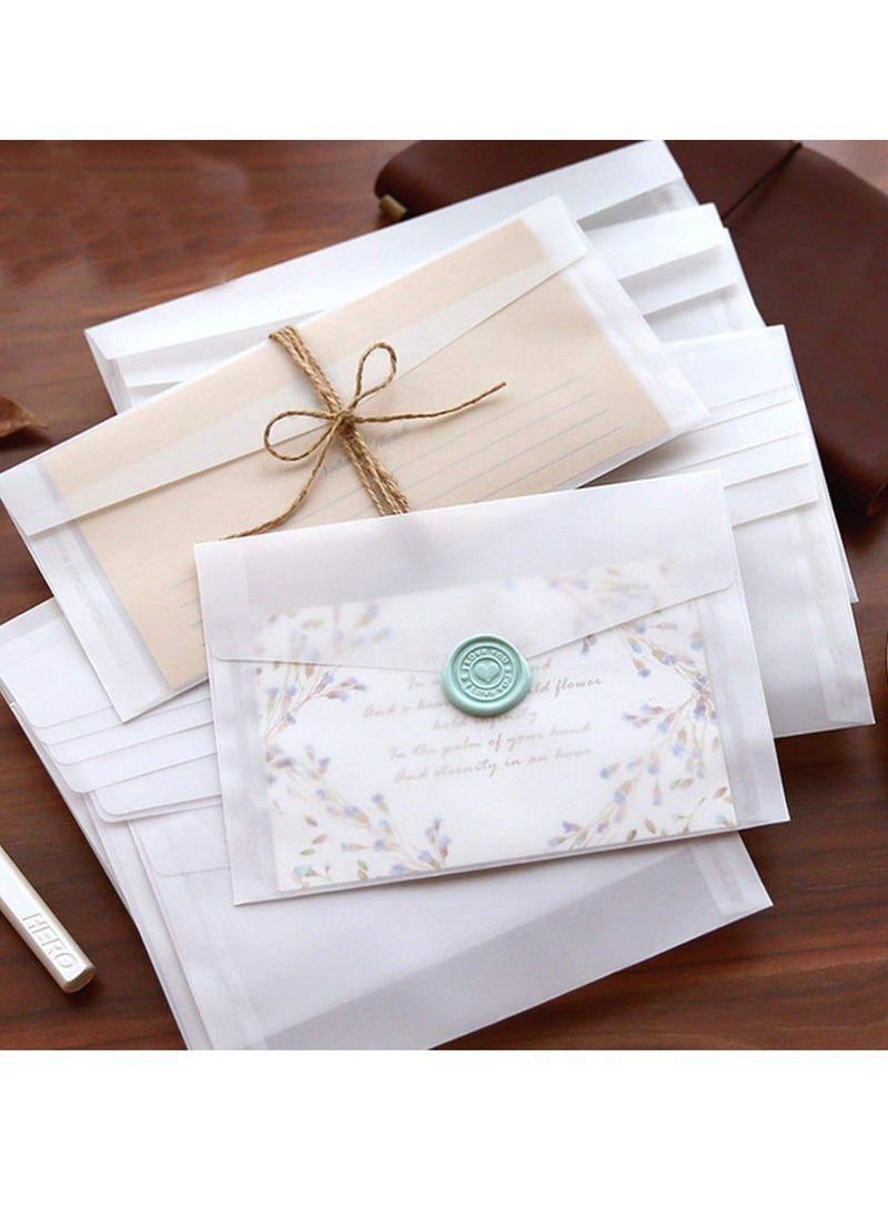Oasisgalore Invitation Envelopes, 50 Pack of 4.9x6.89 Inch White Translucent Paper for Weddings, Invitations, Greetings, and Birthdays.  - Image 2