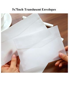 Oasisgalore Invitation Envelopes, 50 Pack of 4.9x6.89 Inch White Translucent Paper for Weddings, Invitations, Greetings, and Birthdays.  - Image 4