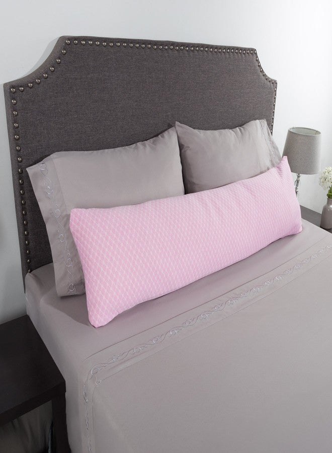 Lavish Home, Pink 50-Inch Memory Foam Body Pillow - Image 4