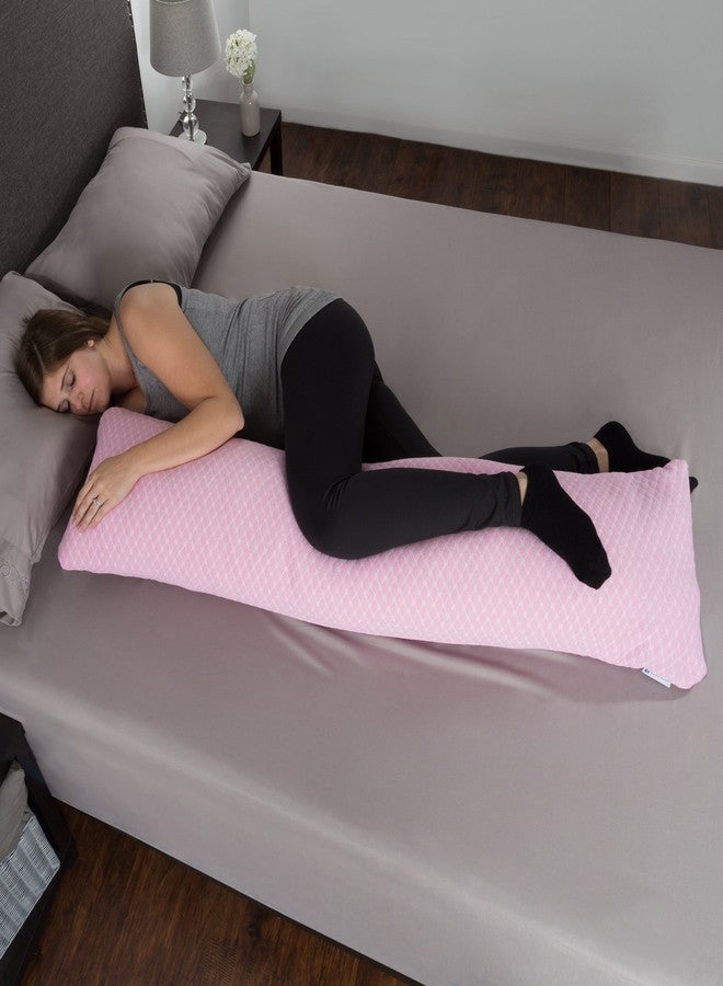 Lavish Home, Pink 50-Inch Memory Foam Body Pillow - Image 1