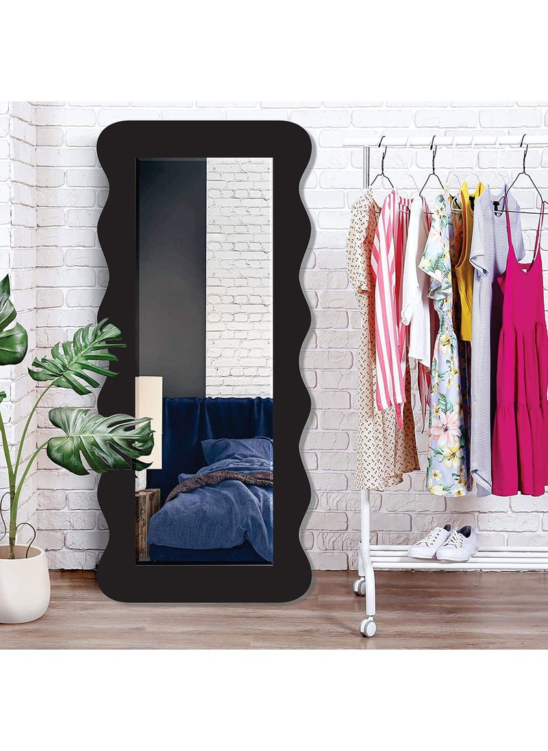 Creative Arts n Frames Creative Arts n Frames 18x42 inch Long Wooden Irregular Curve Zigzag Shape Wall Hanging Wall Mount Full Length HD Mirror Home Decor Items Zig Zag 1 Full Length HD Mirror 