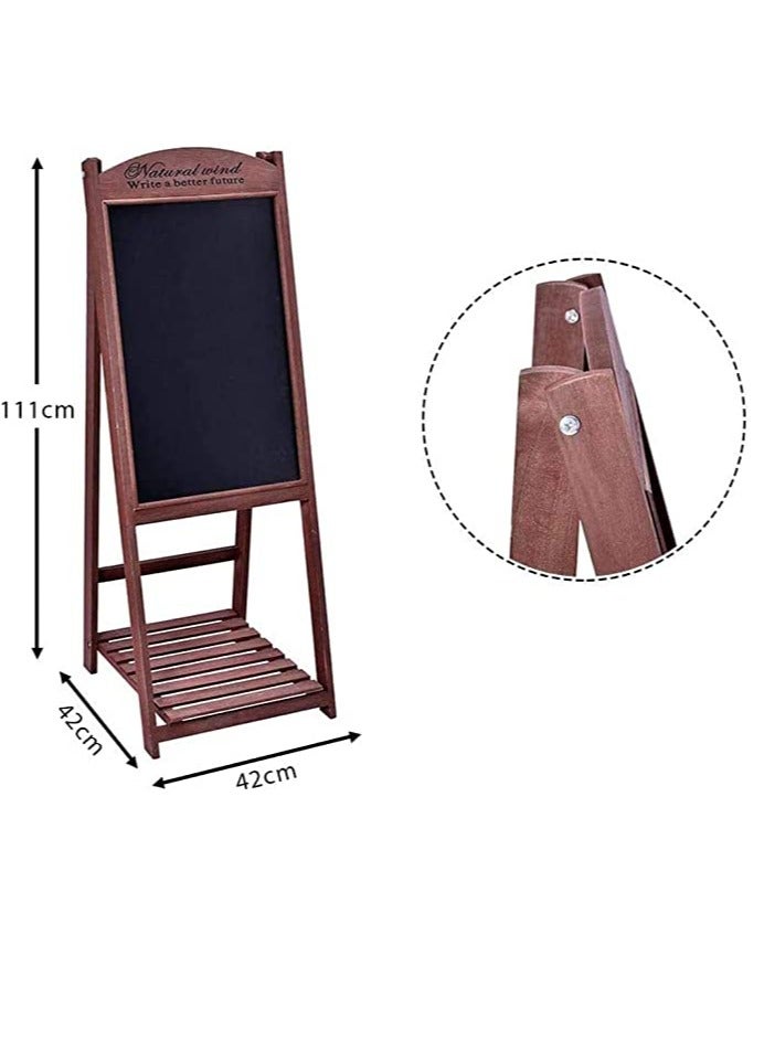 FFD Elegant Wooden Blackboard with Flower Stand Design – Ideal for Menus, Events, Weddings, Parties, Arts & Crafts, Drawing, and Heartfelt Greetings  - Image 2