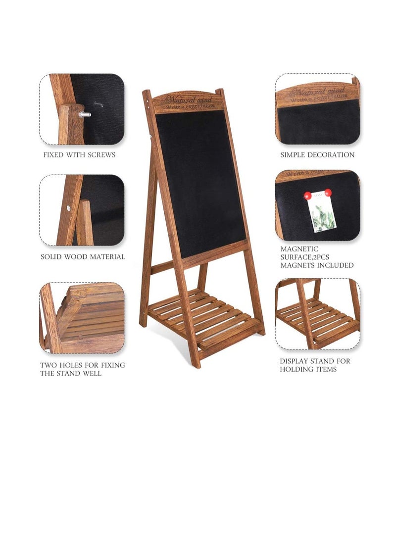 FFD Elegant Wooden Blackboard with Flower Stand Design – Ideal for Menus, Events, Weddings, Parties, Arts & Crafts, Drawing, and Heartfelt Greetings  - Image 4