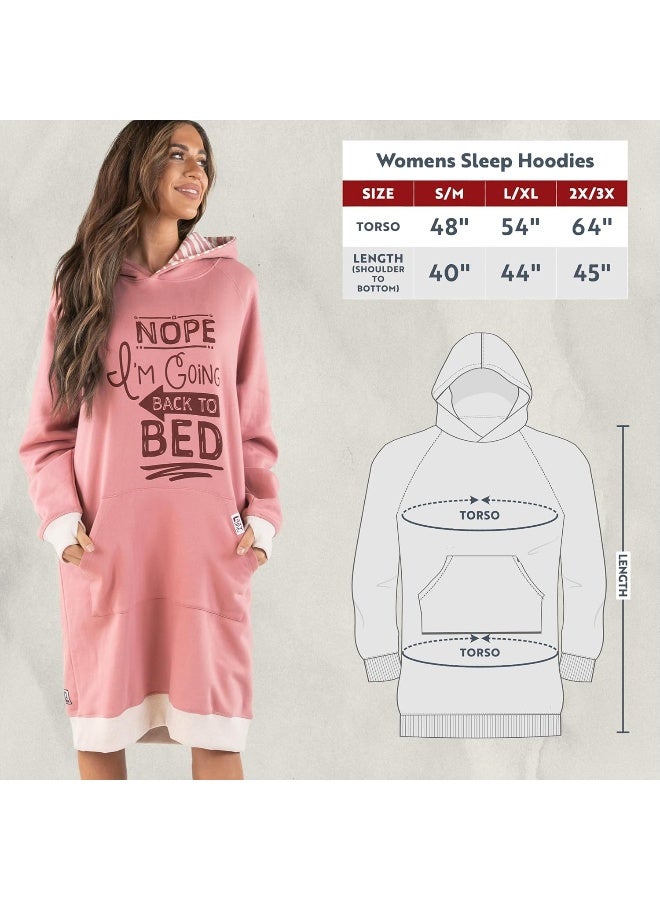 Lazy One Oversized Hoodie Sweatshirt, Comfortable Sleepwear