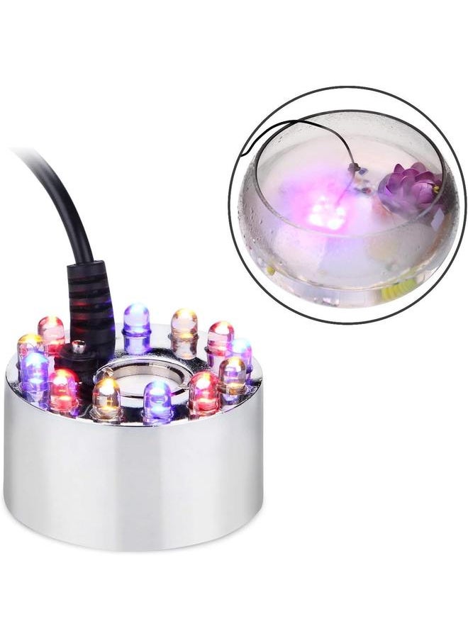 يونج شنج - بخاخ الألومنيوم نافورة بخاخ الهواء المرطب البخاخ مصغرة مع 12 تغيير لون أضواء LED - Image 1