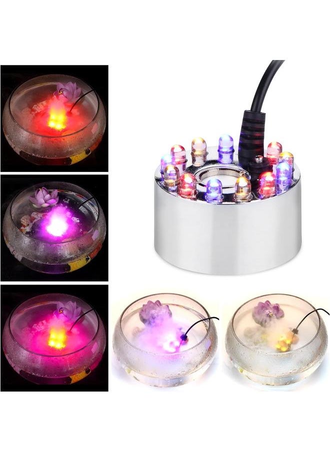 يونج شنج - بخاخ الألومنيوم نافورة بخاخ الهواء المرطب البخاخ مصغرة مع 12 تغيير لون أضواء LED - Image 1