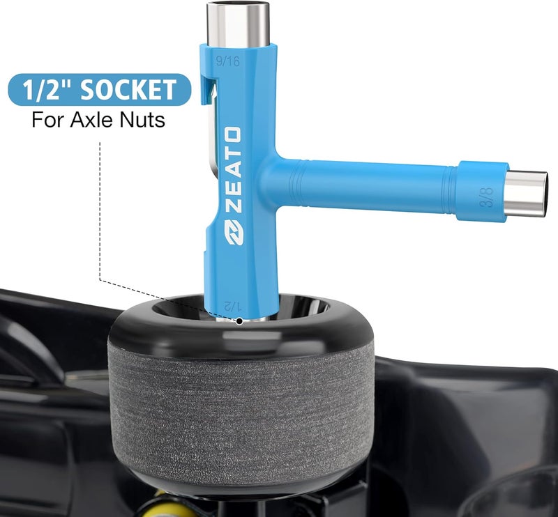 Zeato All-in-One Skate Tools Multi-Function Portable Skateboard T Tool Accessory with T-Type Allen Key and L-Type Phillips Head Wrench Screwdriver - Image 4