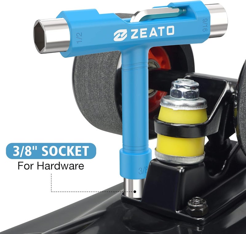 Zeato All-in-One Skate Tools Multi-Function Portable Skateboard T Tool Accessory with T-Type Allen Key and L-Type Phillips Head Wrench Screwdriver - Image 5