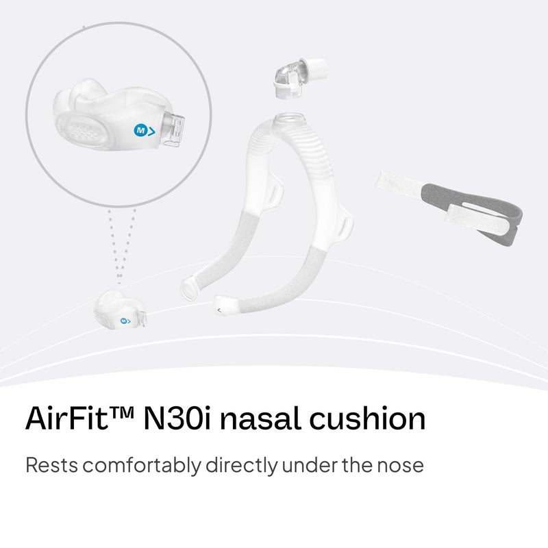 ResMed AirFit N30i Cushion - Nasal CPAP Mask Cushion Replacement - Soft Silicone - Quiet Venting - CPAP Supplies & Accessories - Medium - Image 2