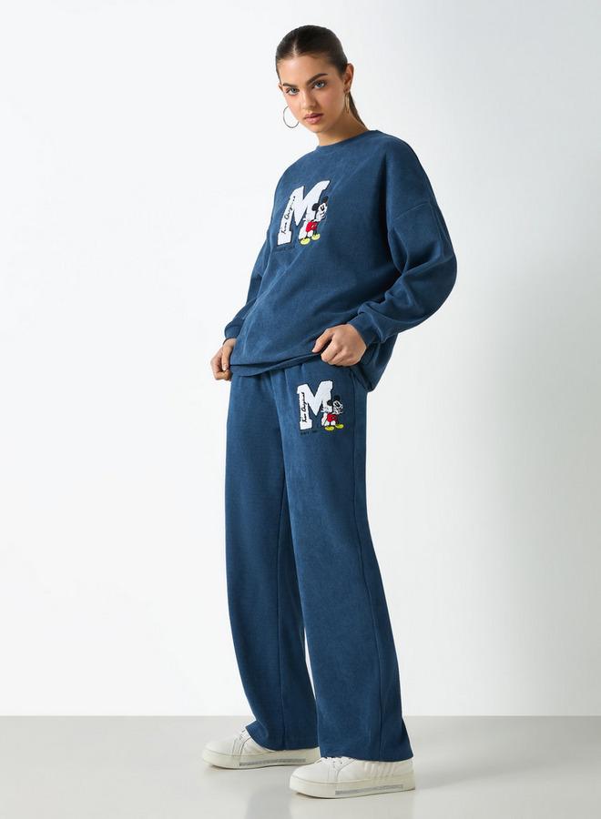 اس بي كاركترز سويت شيرت بطبعة ميكي ماوس بياقة دائرية وأكمام طويلة - Image 2