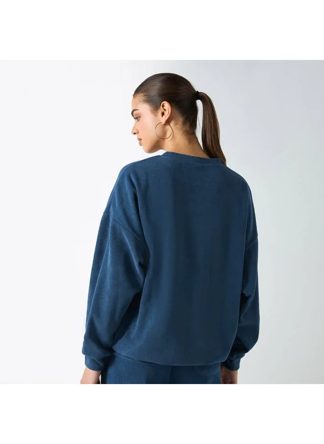 اس بي كاركترز Mickey Mouse Print Crew Neck Sweatshirt with Long Sleeves