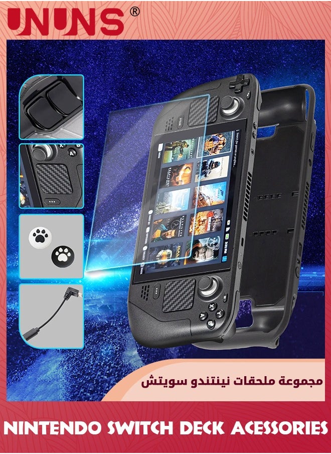 UNUNS Steam Deck Case With Adjustable Kickstand,Screen Protector,TPU PC Protective Case For Steam Deck,Non-Slip Anti-Scratch Shockproof Protective Accessories For Steam Deck,Black  - Image 4
