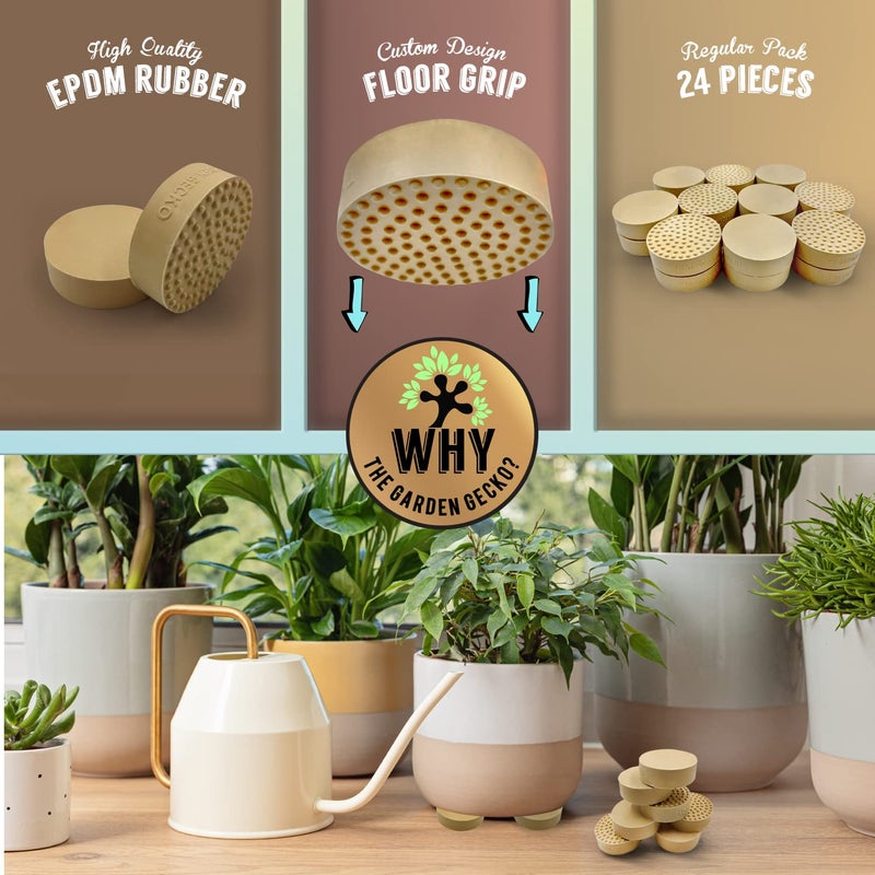 The Garden Gecko Invisible Pot feet for Outdoor Plant pots and Flowers Solid Rubber Pot risers with Enhanced Non-Slip Surface Grip | 20 Pack | Grey WISP - Image 4