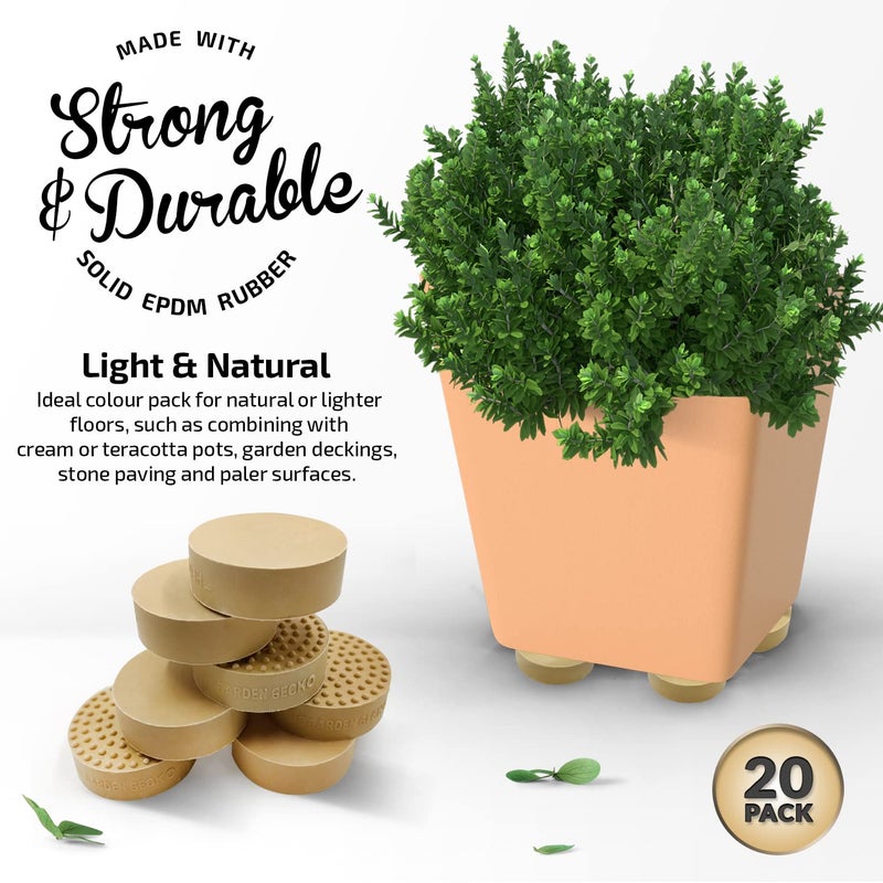 The Garden Gecko Invisible Pot feet for Outdoor Plant pots and Flowers Solid Rubber Pot risers with Enhanced Non-Slip Surface Grip | 20 Pack | Grey WISP - Image 2