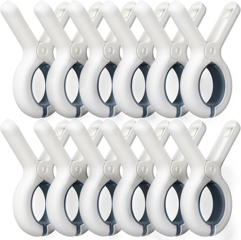 Sunkaioo 12 Pack Beach Towel Clips with Strong Anti-Rust Springs,Heavy Duty Towel Clips,Plastic Laundry Clothes Pins to Keep Your Towel, Clothes, Blankets to Dry on Clothesline and Hanging Rack (Blue) - Image 1