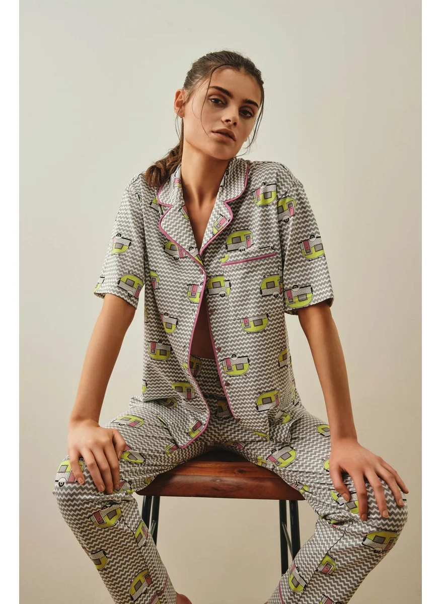 Hays Women's Cotton Shirt Collar Pajama Top