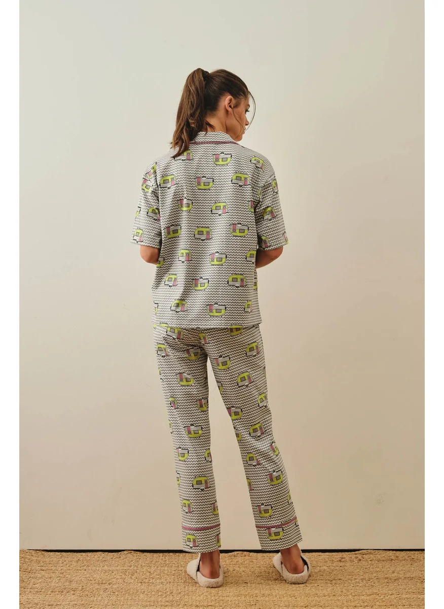 Hays Women's Cotton Shirt Collar Pajama Top