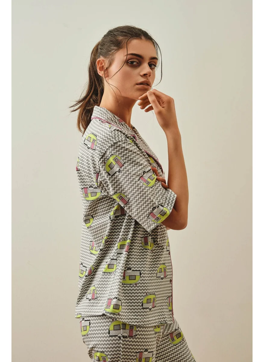 Hays Women's Cotton Shirt Collar Pajama Top