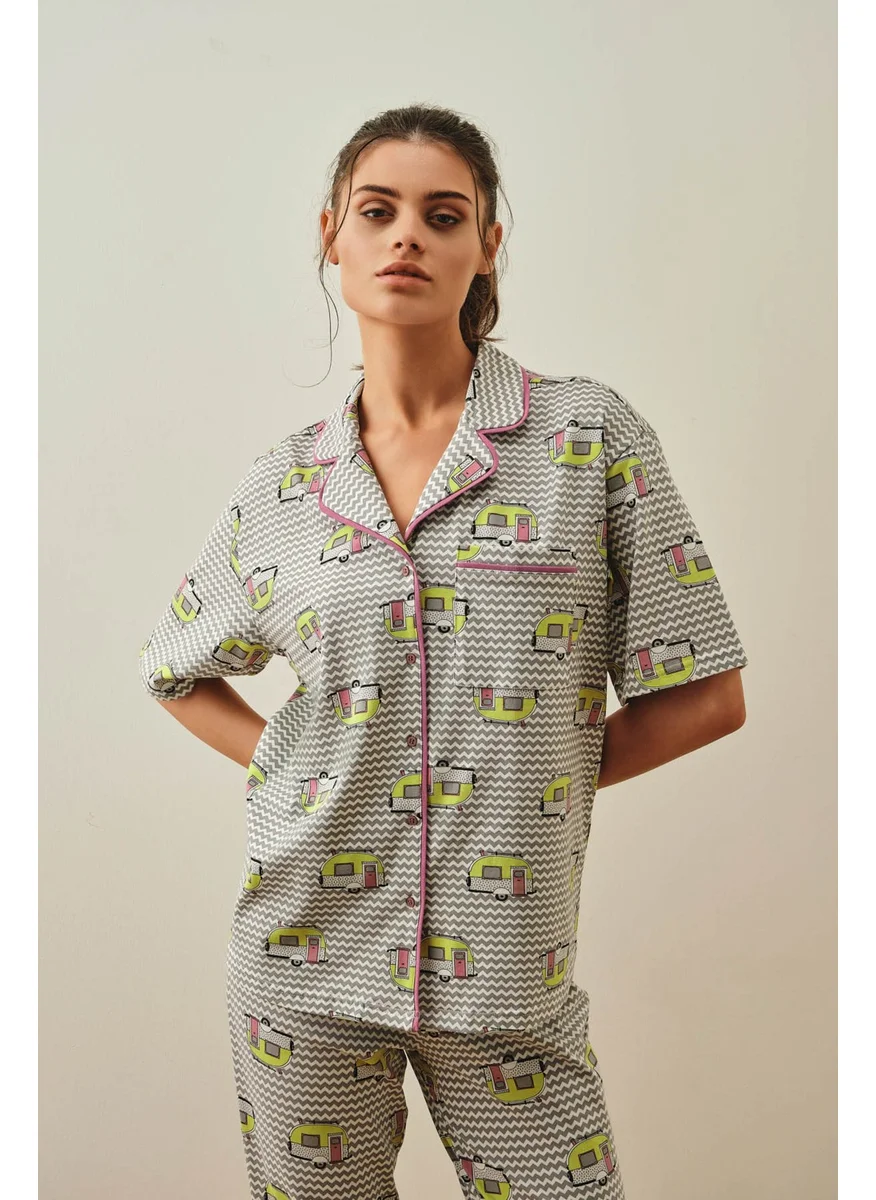 Hays Women's Cotton Shirt Collar Pajama Top