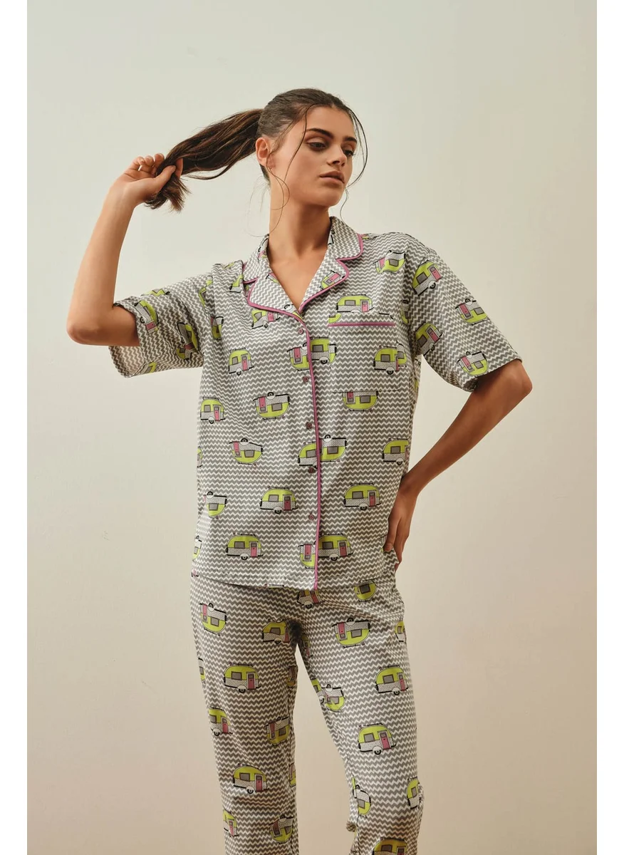 Hays Women's Cotton Shirt Collar Pajama Top
