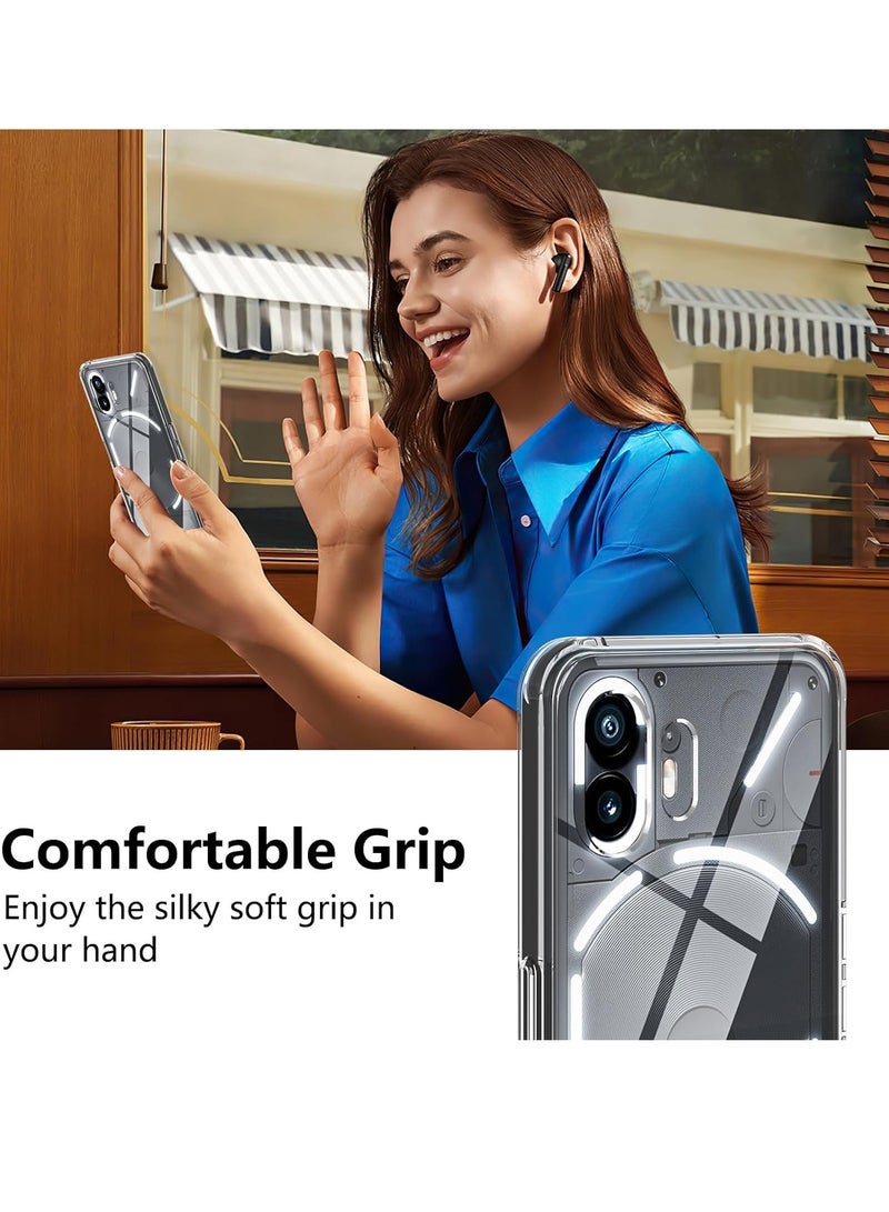 MIGOFAST Phone Case with Tempered Glass Screen Protector, Shockproof Military Grade Drop Protection Case, Anti-Yellowing Anti-Scratch Slim Case for Nothing Phone 2 - Image 3