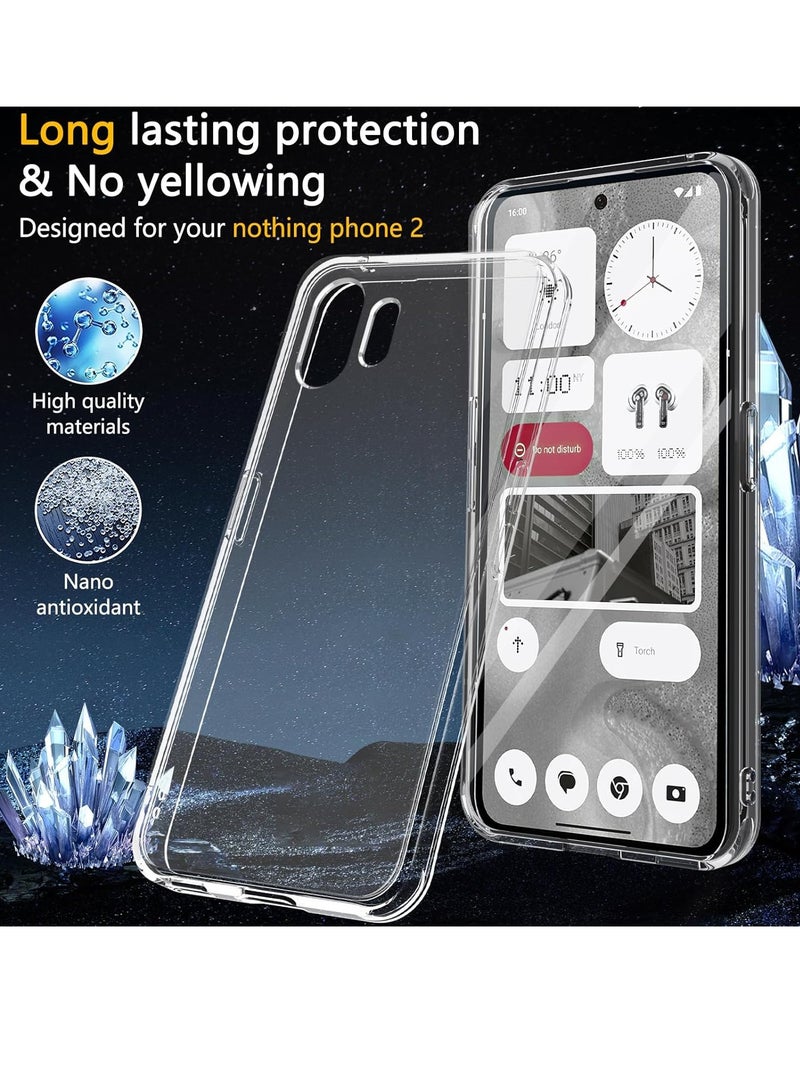 MIGOFAST Phone Case with Tempered Glass Screen Protector, Shockproof Military Grade Drop Protection Case, Anti-Yellowing Anti-Scratch Slim Case for Nothing Phone 2 - Image 5