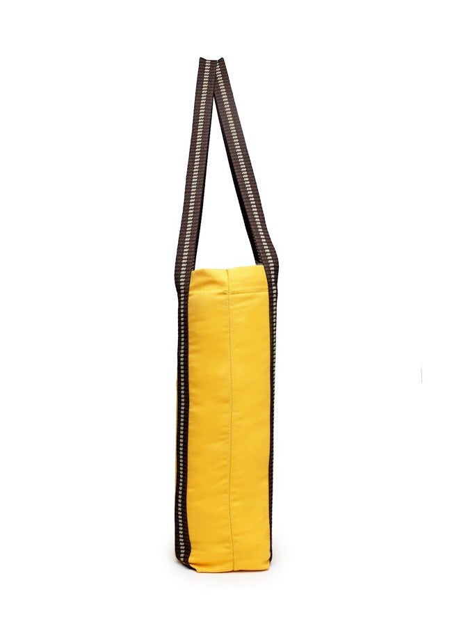 ENSAC Stylish Cotton Tote Bag for Women, Lord Shiva Print Tote for Daily Use-JHOLA-SHIVA-YELLOW-1 - Image 5