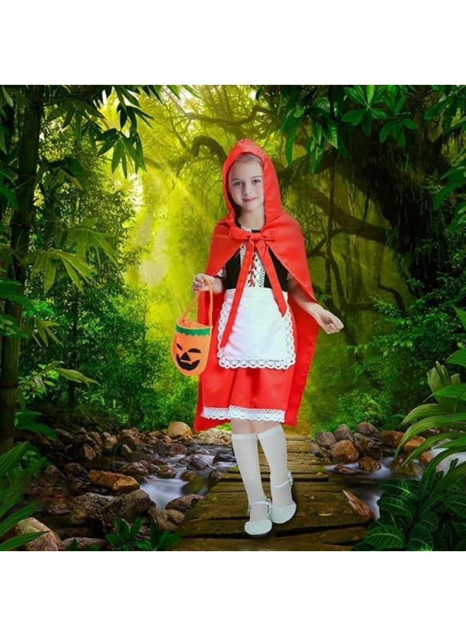 زي الهالوين للأطفال، تمثيل دور ذات الرداء الأحمر الصغيرة، زي هالوين ذات الرداء الأحمر للفتيات، مجموعة هالوين فاخرة، زي لحفلات الهالوين، المقاسات 100-140 سم - Image 5