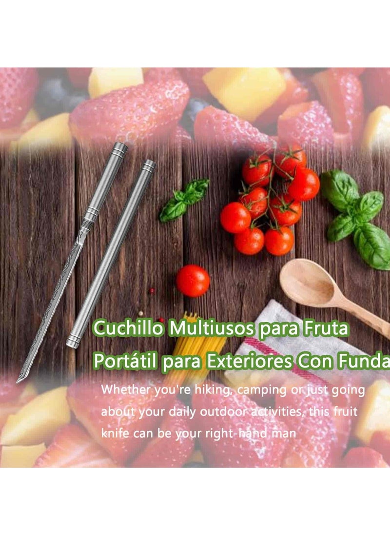 Aideli Portable Multi-Purpose Fruit Knife for Outdoor Use with Sheath, Multifunctional Fruit Knife for Outdoor Use with Case, One Fruit Knife (1 Piece)  - Image 2